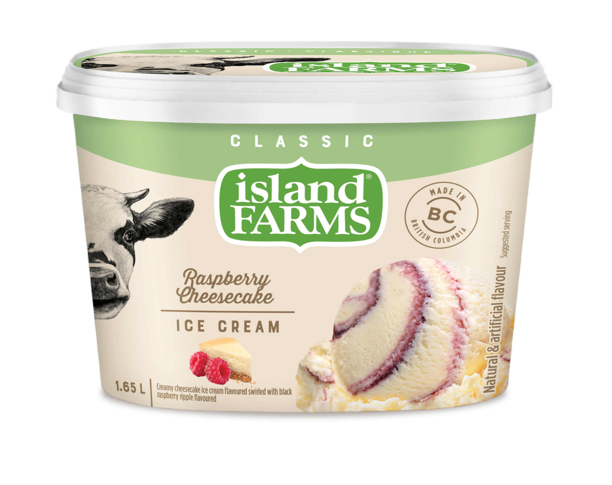 Classic Raspberry Cheesecake Ice Cream Island Farms